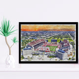 Buccaneers Football Stadium Raymond James Stadium Watercolor, Sport Prints Fan Gift, Framed Art Prints Wall Art Decor