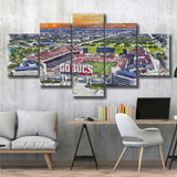 Buccaneers Football Stadium Raymond James Stadium Watercolor, 5 Pieces, Multi Panel Canvas Prints Wall Art Decor