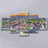 Buccaneers Football Stadium Raymond James Stadium Watercolor, 5 Pieces, Multi Panel Canvas Prints Wall Art Decor