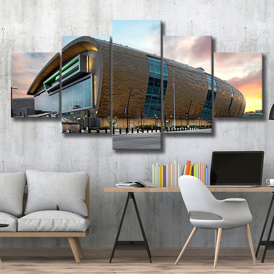 Bucks Home Fiserv Coliseum, Stadium Canvas, Sport Art, Large Canvas, Multi Panels, Canvas Prints Wall Art Decor
