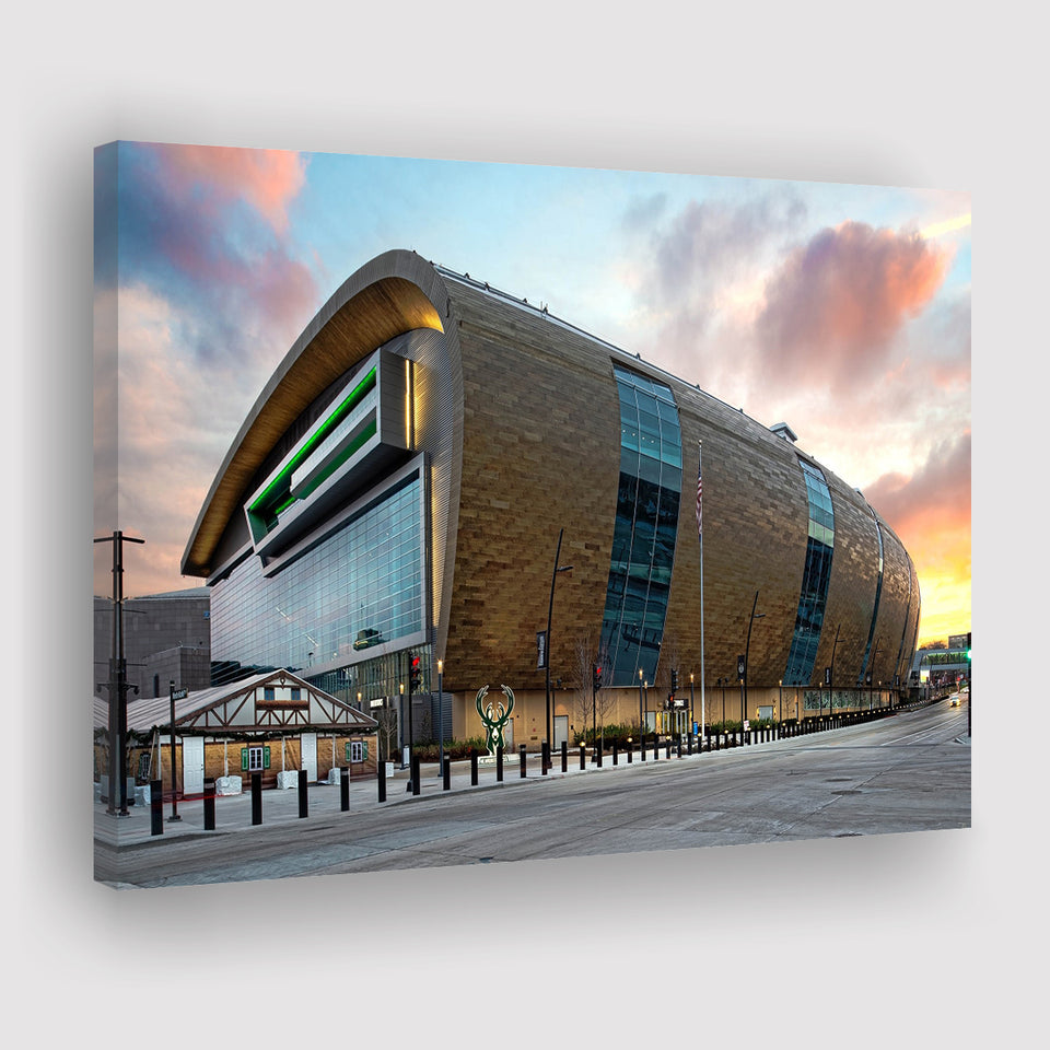 Bucks Home Fiserv Coliseum, Stadium Canvas, Sport Art, Gift for him, Fan Gift, Canvas Prints Wall Art Decor