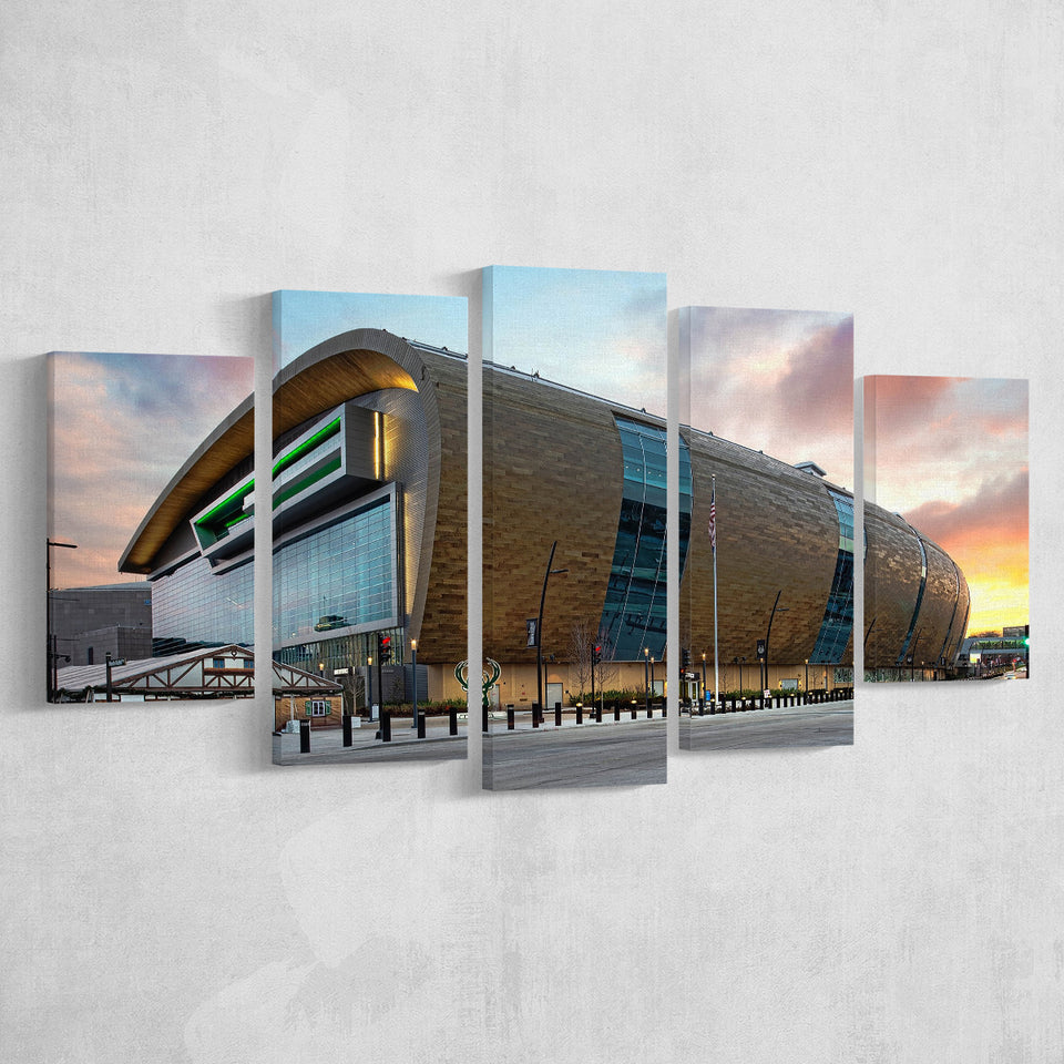 Bucks Home Fiserv Coliseum, Stadium Canvas, Sport Art, Large Canvas, Multi Panels, Canvas Prints Wall Art Decor