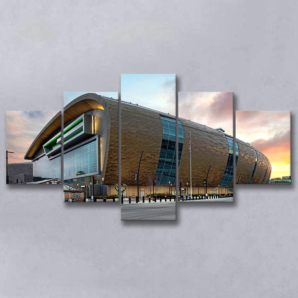Bucks Home Fiserv Coliseum, Stadium Canvas, Sport Art, Large Canvas, Multi Panels, Canvas Prints Wall Art Decor