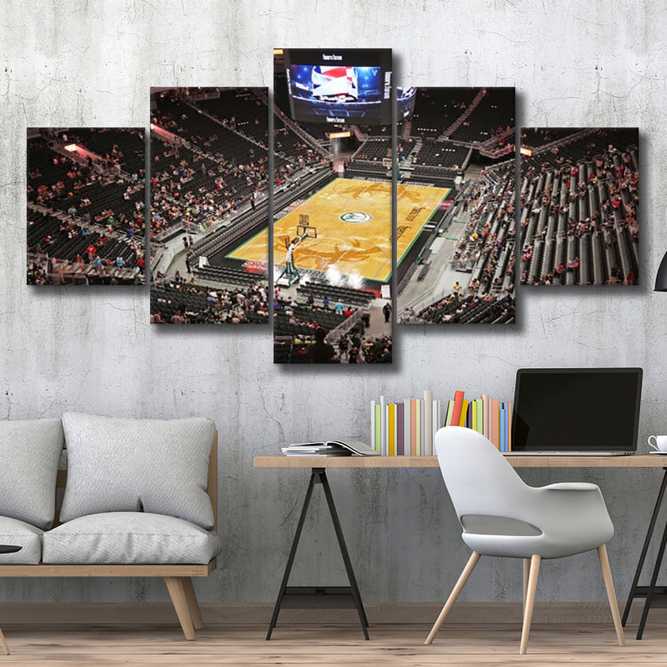 Bucks New Fiserv Forum Arena, Stadium Canvas, Sport Art, Large Canvas, Multi Panels, Canvas Prints Wall Art Decor