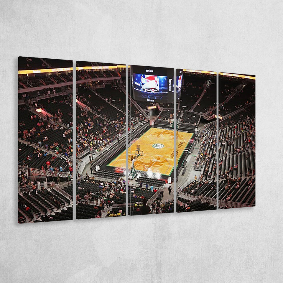 Bucks New Fiserv Forum Arena, Stadium Canvas, Sport Art, Gift for him, Multi Panels B, Canvas Prints Wall Art Decor