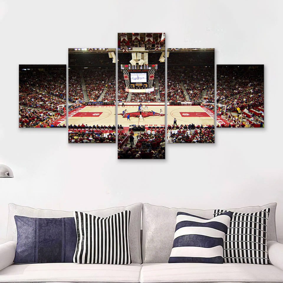 Bud Walton Arena 5 Pieces Canvas Prints Wall Art - Painting Canvas, Multi Panel, Wall Decor, Canvas Art
