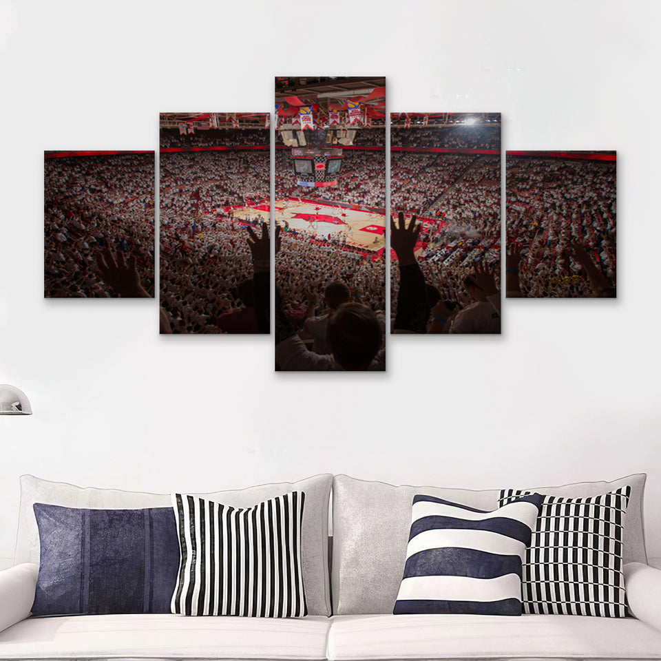 Bud Walton Arena Fayetteville 5 Pieces Canvas Prints Wall Art - Painting Canvas, Multi Panel, Wall Decor, Canvas Art