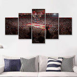 Bud Walton Arena Fayetteville 5 Pieces Canvas Prints Wall Art - Painting Canvas, Multi Panel, Wall Decor, Canvas Art