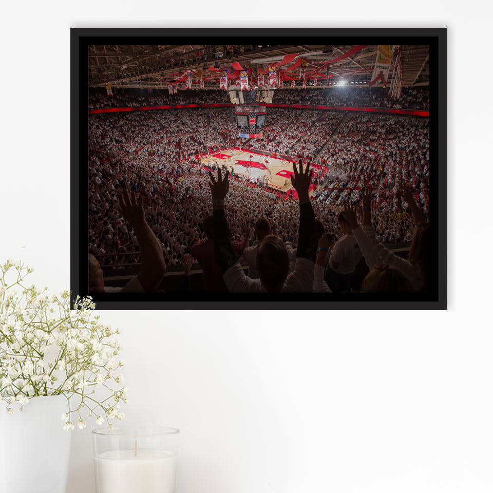 Bud Walton Arena Fayetteville Framed Canvas Prints Wall Art - Painting Canvas, Wall Decor, Canvas Art, Floating Frame
