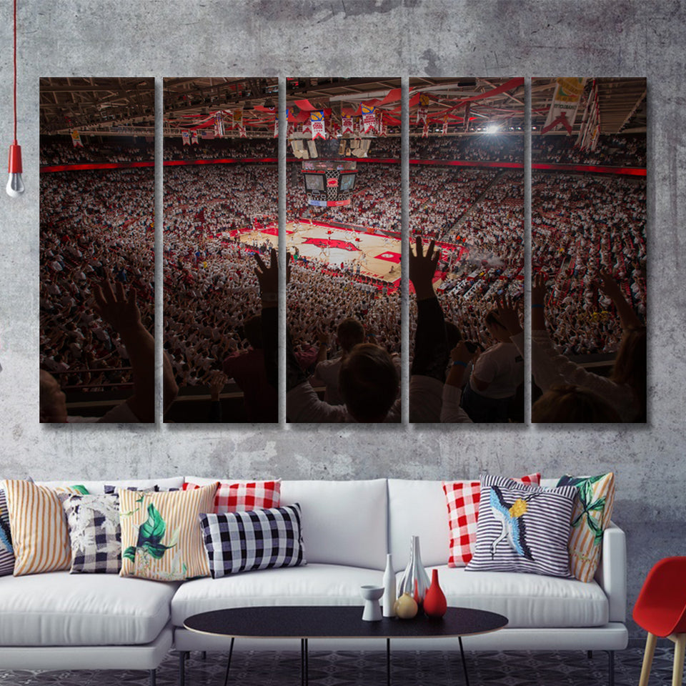 Bud Walton Arena Fayetteville 5 Pieces B Canvas Prints Wall Art - Painting Canvas, Multi Panel, Wall Decor, Canvas Art