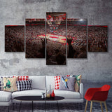 Bud Walton Arena Fayetteville 5 Pieces Canvas Prints Wall Art - Painting Canvas, Multi Panel, Wall Decor, Canvas Art