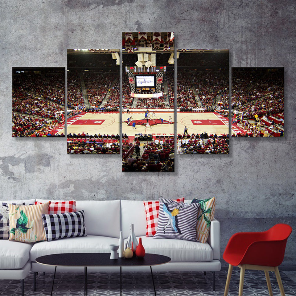 Bud Walton Arena 5 Pieces Canvas Prints Wall Art - Painting Canvas, Multi Panel, Wall Decor, Canvas Art