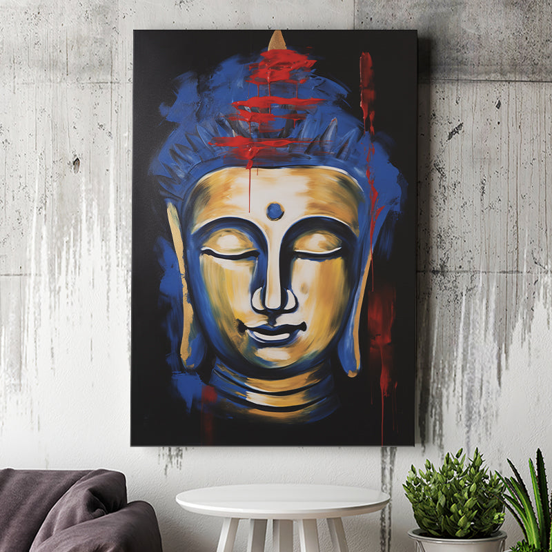 Buddha Face Acrylic Painting Emotion Dynamic, Painting Art, Canvas Prints Wall Art Home Decor