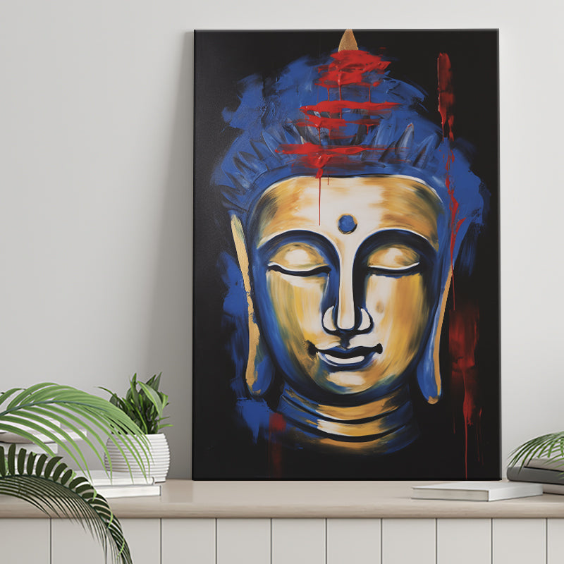 Buddha Face Acrylic Painting Emotion Dynamic, Painting Art, Canvas Prints Wall Art Home Decor