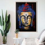 Buddha Face Acrylic Painting Emotion Dynamic,Framed Canvas Prints,Floating Frame, Wall Art Home Decor