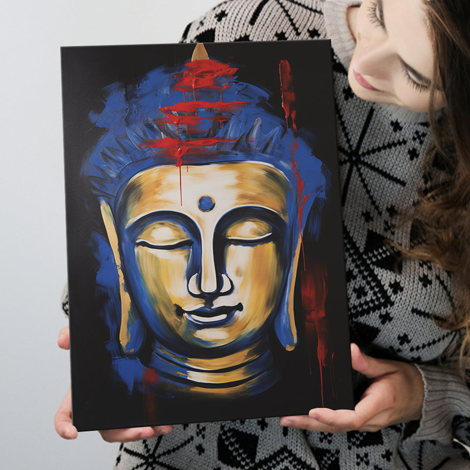 Buddha Face Acrylic Painting Emotion Dynamic, Painting Art, Canvas Prints Wall Art Home Decor
