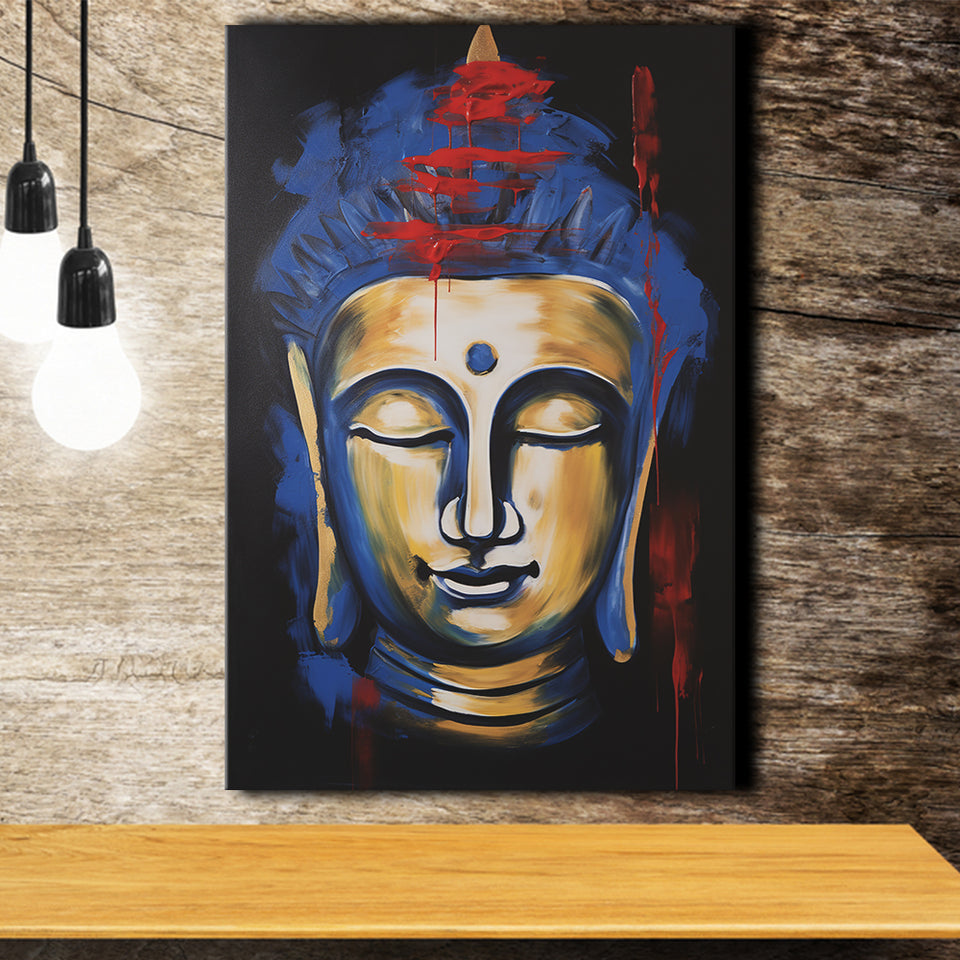 Buddha Face Acrylic Painting Emotion Dynamic, Painting Art, Canvas Prints Wall Art Home Decor