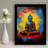Buddha Meditate Acrylic Painting Mixed Color, Painting Art, Framed Art Prints Wall Decor