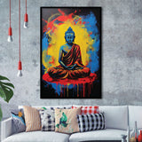 Buddha Meditate Acrylic Painting Mixed Color, Painting Art, Framed Art Prints Wall Decor