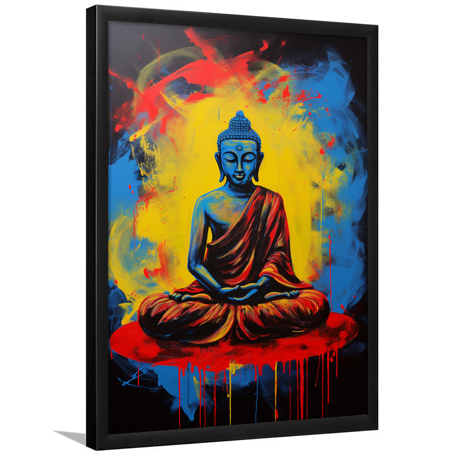 Buddha Meditate Acrylic Painting Mixed Color, Painting Art, Framed Art Prints Wall Decor