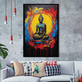 Buddha Meditate Fullbody Acrylic Painting, Painting Art, Framed Art Prints Wall Decor