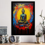 Buddha Meditate Fullbody Acrylic Painting, Painting Art, Framed Art Prints Wall Decor