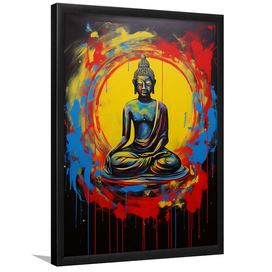 Buddha Meditate Fullbody Acrylic Painting, Painting Art, Framed Art Prints Wall Decor