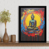 Buddha Meditate Fullbody Acrylic Painting,Framed Canvas Prints,Floating Frame, Wall Art Home Decor