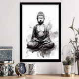 Buddha Meditate Ink Painting Black And White, Painting Art, Framed Art Prints Wall Decor