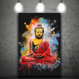 Buddha Meditate Watercolor Painting Colorful, Painting Art, Canvas Prints Wall Art Home Decor