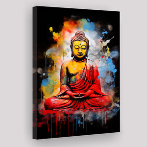 Buddha Meditate Watercolor Painting Colorful, Painting Art, Canvas Prints Wall Art Home Decor