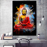 Buddha Meditate Watercolor Painting Colorful, Painting Art, Framed Art Prints Wall Decor