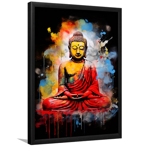 Buddha Meditate Watercolor Painting Colorful, Painting Art, Framed Art Prints Wall Decor
