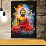 Buddha Meditate Watercolor Painting Colorful, Painting Art, Canvas Prints Wall Art Home Decor