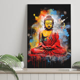 Buddha Meditate Watercolor Painting Colorful, Painting Art, Canvas Prints Wall Art Home Decor