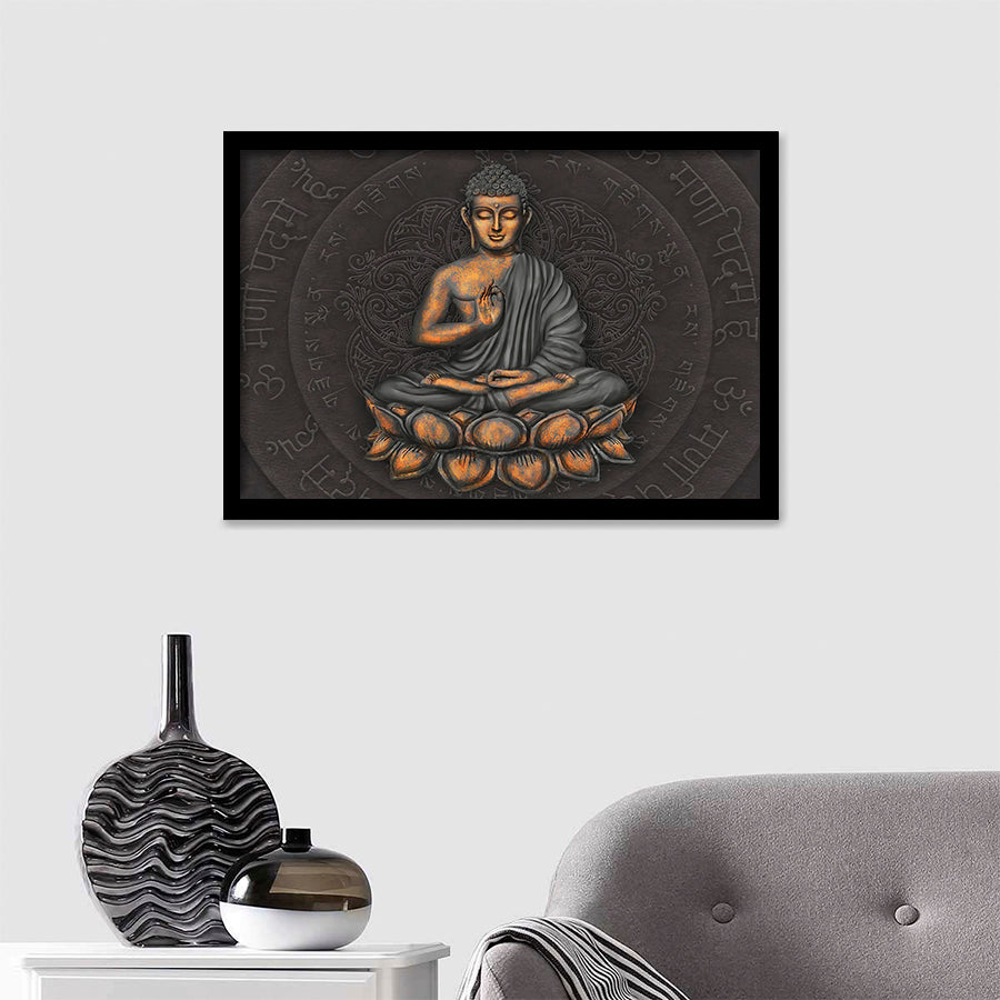 Buddha Meditating Canvas Print Framed Ar Prints - Painting Art, Framed Painting, Prints for Sale, Black Framed, Wall Art, Wall Decor