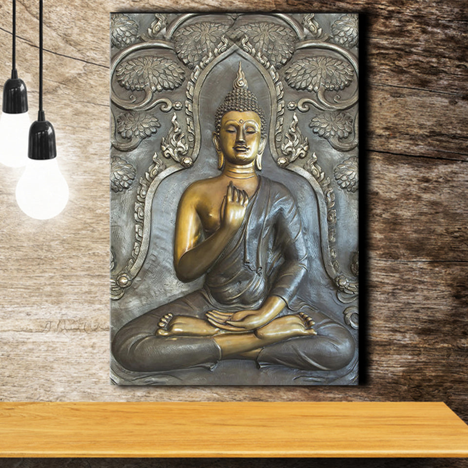 Buddha Meditation 3D Effect Art Canvas Prints Wall Art Home Decor