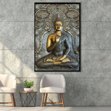 Buddha Meditation 3D Effect Art Framed Canvas Prints Wall Art Home Decor, Floating Frame