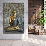 Buddha Meditation 3D Effect Art Framed Canvas Prints Wall Art Home Decor, Floating Frame