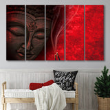 Buddha Meditation Red Background Extra Large Canvas Prints Multi Panels B Wall Art Prints Home Decor