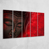 Buddha Meditation Red Background Extra Large Canvas Prints Multi Panels B Wall Art Prints Home Decor