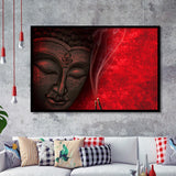 Buddha Meditation Red Background Framed Art Prints Wall Decor - Painting Art,Framed Picture,For Sale, Ready to hang