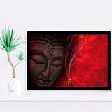 Buddha Meditation Red Background Framed Art Prints Wall Decor - Painting Art,Framed Picture,For Sale, Ready to hang