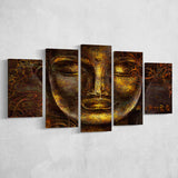 Buddha Art Print 5 Piece Canvas Prints Wall Art Decor, Multi Panels, Mixed Canvas