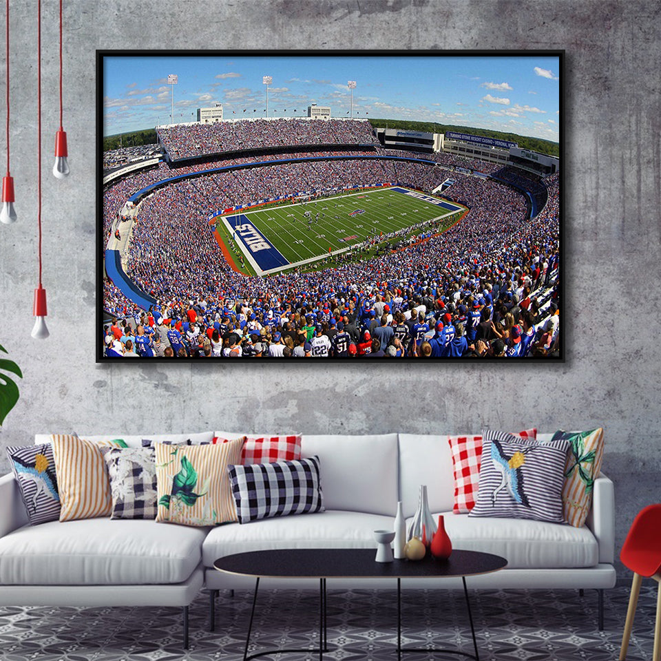 Buffalo Bills Stadium Framed Canvas Prints Highmark Stadium Wall Art American,Sport Stadium Art Prints, Fan Gift
