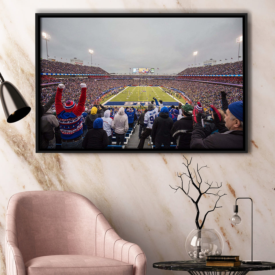 Buffalo Bills Wall Art Highmark Stadium Framed Canvas Prints,Sport Stadium Art Prints, Fan Gift