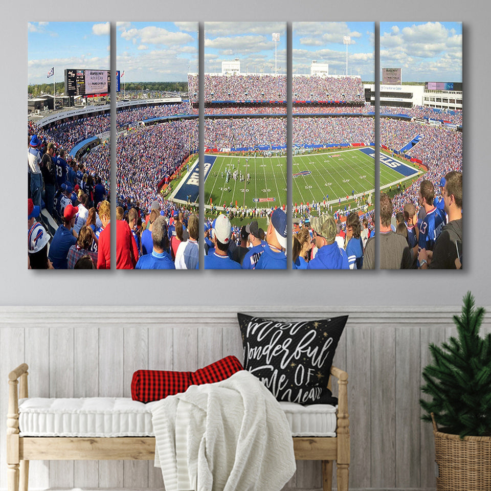 Buffalo Bills Wall Art Ralph Wilson Stadium Canvas Prints,Multi Panels B,Sport Stadium Art Prints, Fan Gift