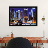 Buffalo New York City Skyline Framed Canvas Wall Art - Framed Prints, Prints for Sale, Canvas Painting