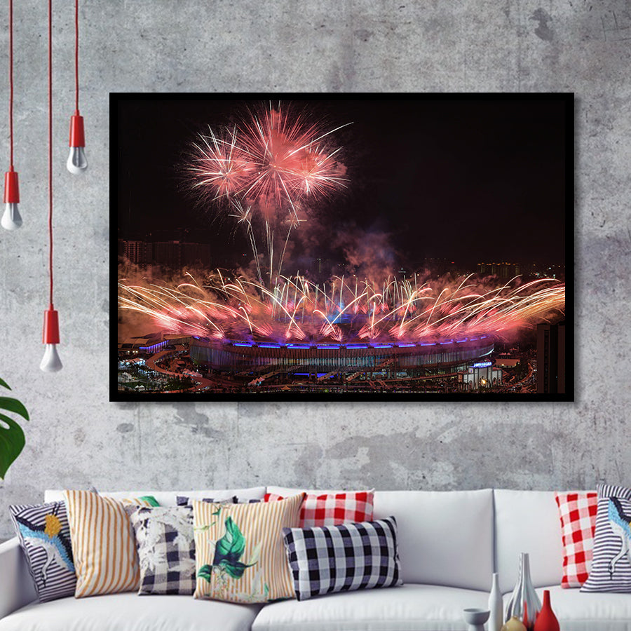 Bukit Jalil National Stadium, Stadium Canvas, Sport Art, Gift for him, Framed Art Prints Wall Art Decor, Framed Picture