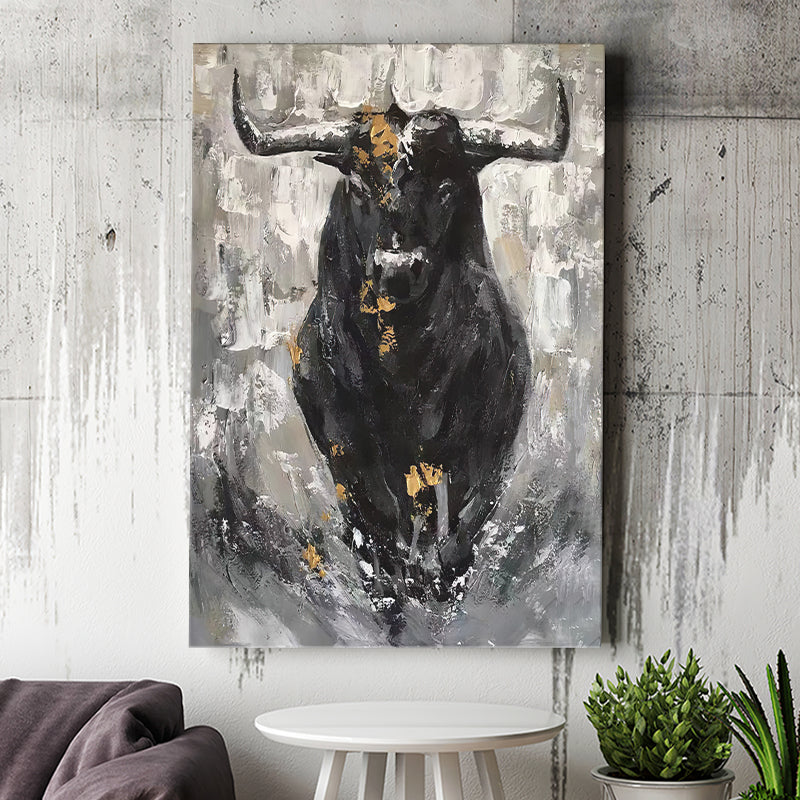 Bull Abstract Canvas Prints Wall Art - Painting Canvas, Home Wall Decor, For Sale, Painting Prints